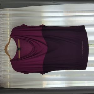 XL Anne Taylor Magenta/Deep Purple Color block light weight blouse